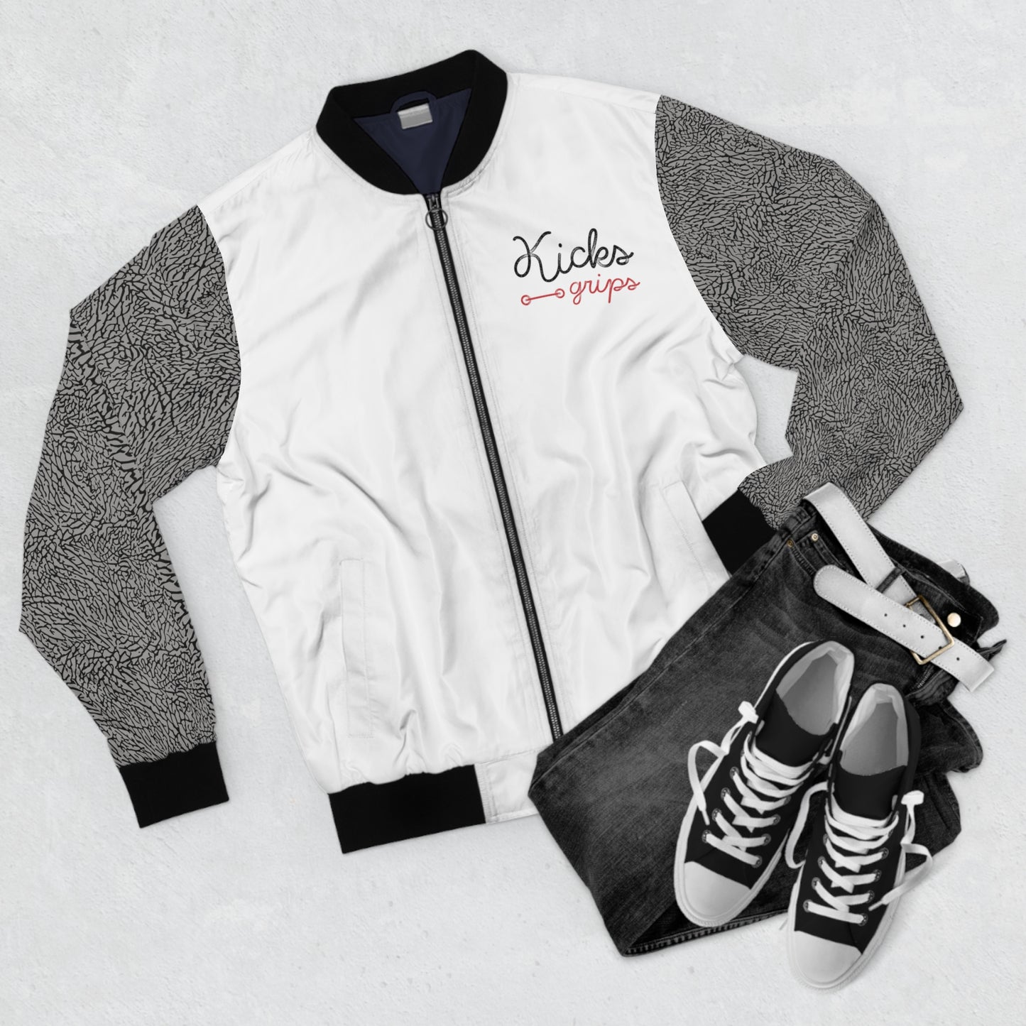 Kicks Grips Court Classic Bomber Jacket White/Cement