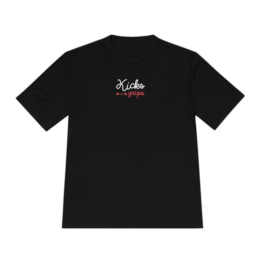 Kicks Grips Court Classic Moisture Wicking Tee Black Red White